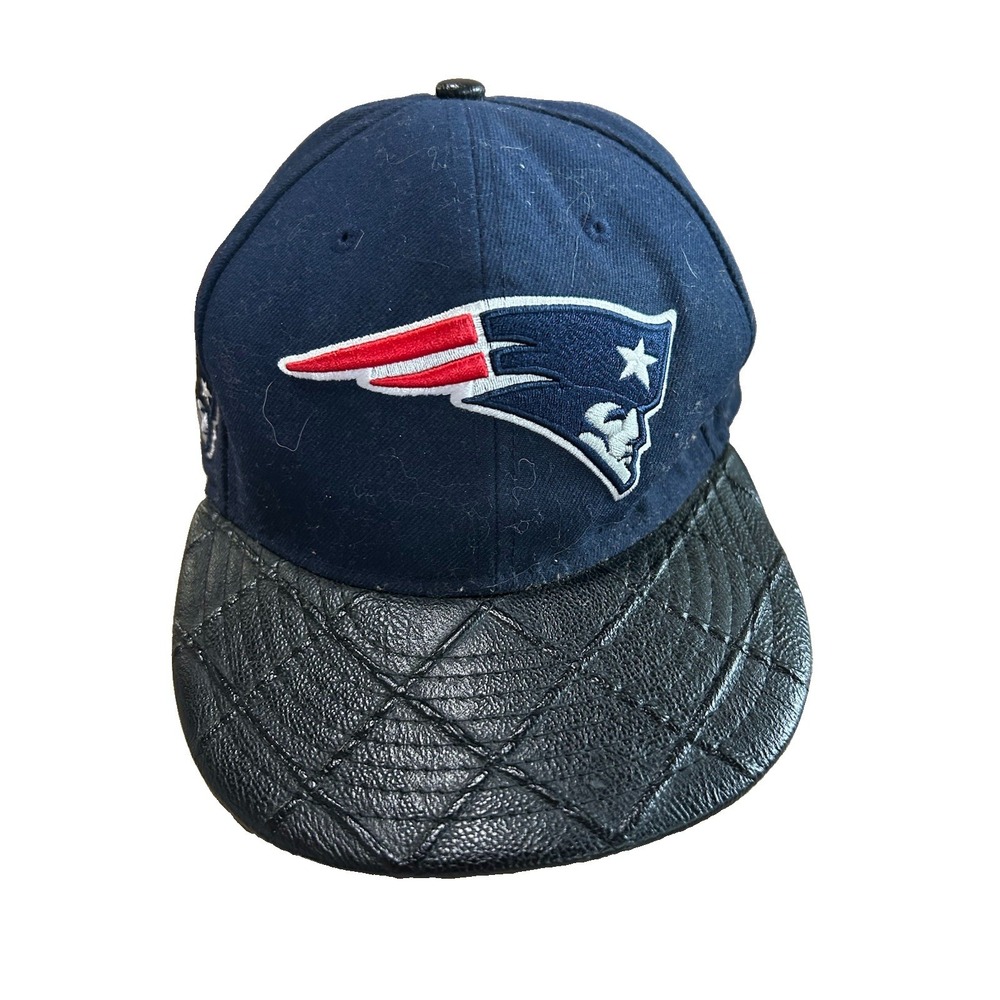 New Era New England Patriots 9FIFTY Snapback Hat Black Quilted Visor M/L NFL
